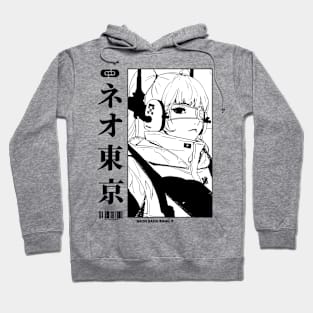 Vaporwave Cyberpunk Japanese Manga Girl Hoodie